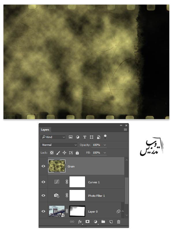 ایجاد افکت عکس قدیمی در فتوشاپ