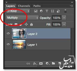 آموزش ترکیب لایه ها در فتوشاپ