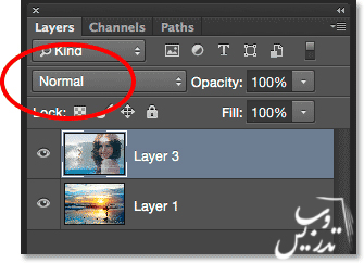 آموزش ترکیب لایه ها در فتوشاپ