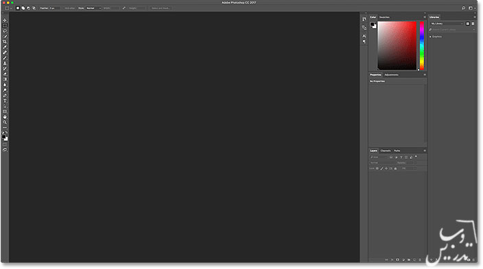 خاموش کردن پنل شروع در فتوشاپ cc