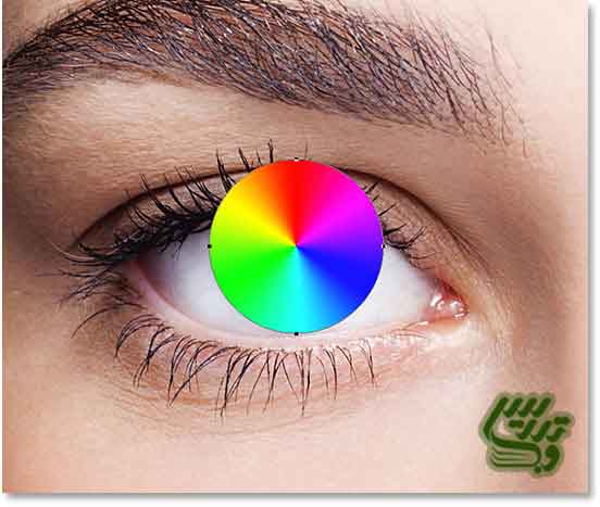 آموزش فتوشاپ حرفه ای رنگی کردن چشم مانند رنگین کمان