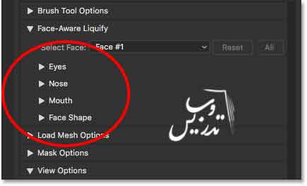  آموزش کار با ابزار face-aware-liquify در فتوشاپ 