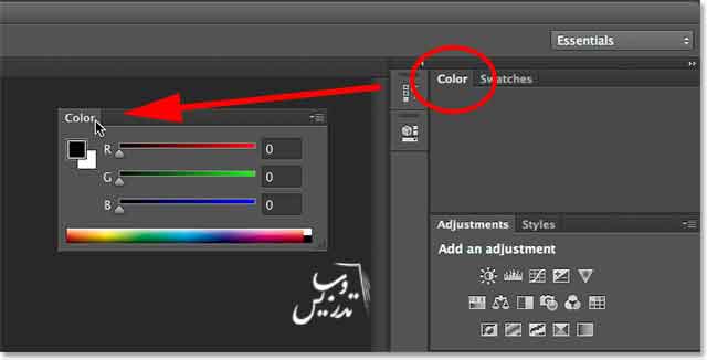 کار با پنل رنگ در فتوشاپ CC