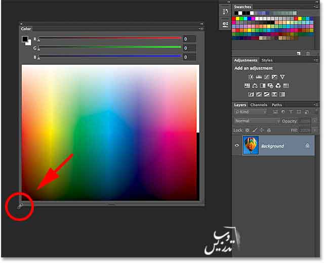 کار با پنل رنگ در فتوشاپ CC