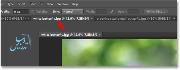 کار با تب ها و پنجره ها در فتوشاپ
