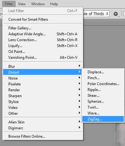 چگونه با فیلتر زیگزاگ در فتوشاپ کار کنیم