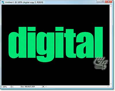 آموزش فتوشاپ ایجاد یک متن دیجیتال زیبا