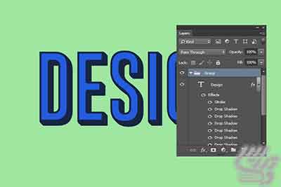 آموزش فتوشاپ  تایپوگرافی سایه دراز