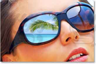 آموزش فتوشاپ حرفه ای افزودن انعکاس به عینک های آفتابی