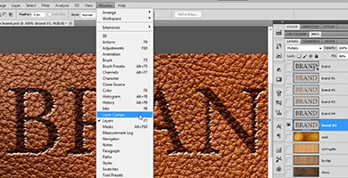 دستور layer comps در فتوشاپ
